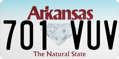 AR license plate 701VUV