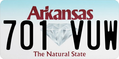 AR license plate 701VUW