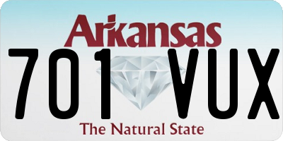 AR license plate 701VUX