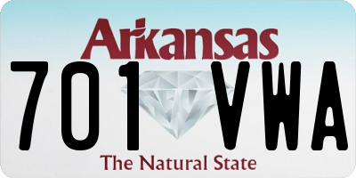 AR license plate 701VWA