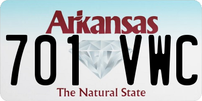 AR license plate 701VWC