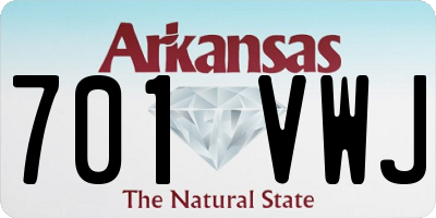 AR license plate 701VWJ