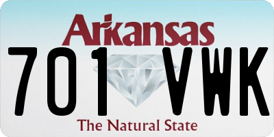 AR license plate 701VWK