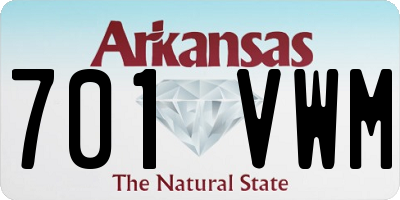 AR license plate 701VWM