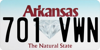 AR license plate 701VWN