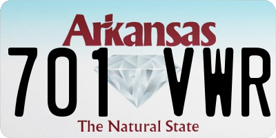AR license plate 701VWR