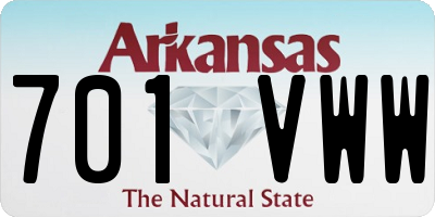 AR license plate 701VWW