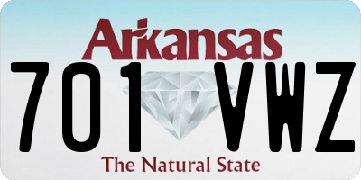 AR license plate 701VWZ