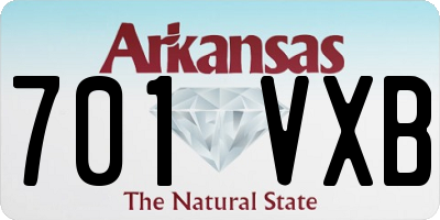 AR license plate 701VXB