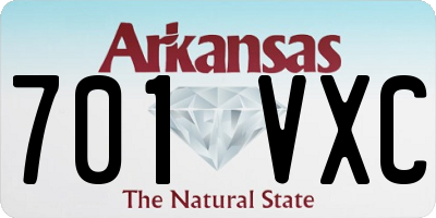 AR license plate 701VXC