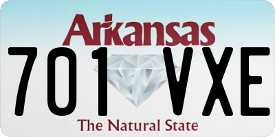 AR license plate 701VXE