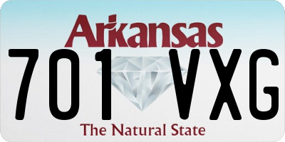 AR license plate 701VXG