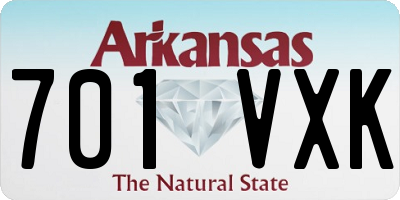 AR license plate 701VXK