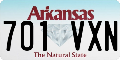 AR license plate 701VXN