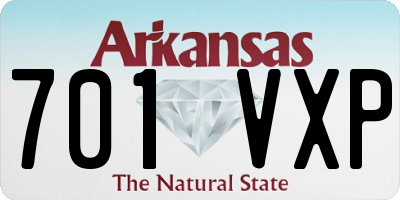 AR license plate 701VXP