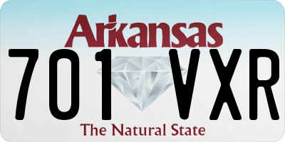 AR license plate 701VXR