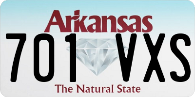 AR license plate 701VXS