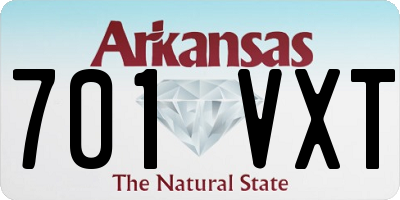 AR license plate 701VXT