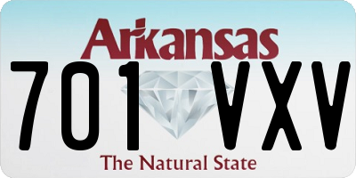 AR license plate 701VXV