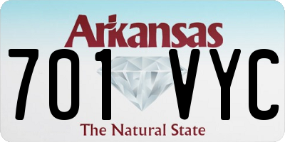 AR license plate 701VYC