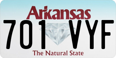 AR license plate 701VYF