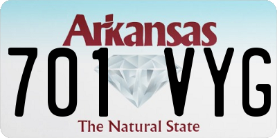 AR license plate 701VYG