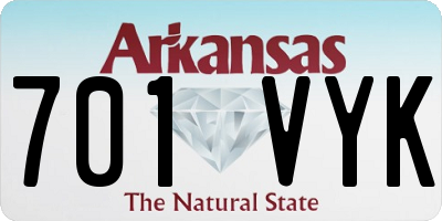 AR license plate 701VYK