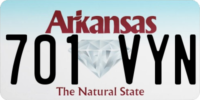 AR license plate 701VYN