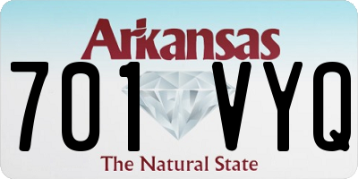 AR license plate 701VYQ