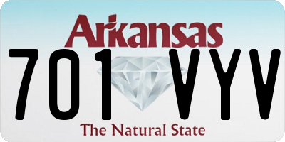AR license plate 701VYV