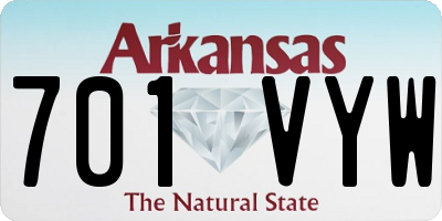 AR license plate 701VYW