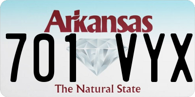 AR license plate 701VYX