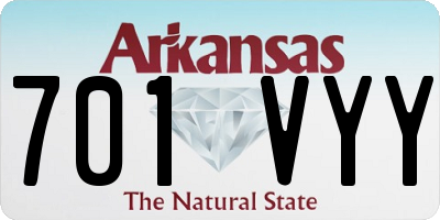 AR license plate 701VYY