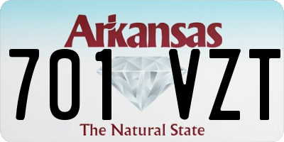 AR license plate 701VZT