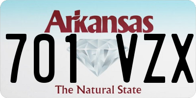 AR license plate 701VZX