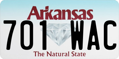 AR license plate 701WAC