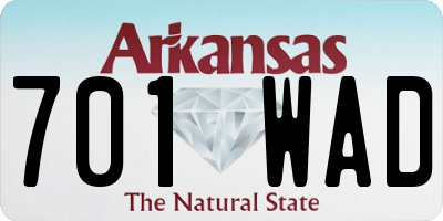 AR license plate 701WAD
