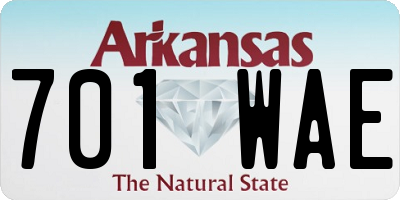 AR license plate 701WAE