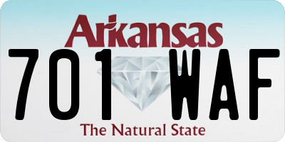 AR license plate 701WAF