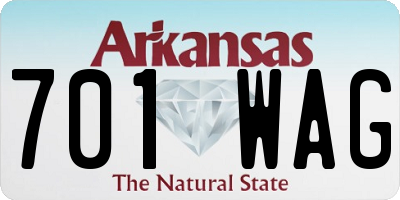 AR license plate 701WAG