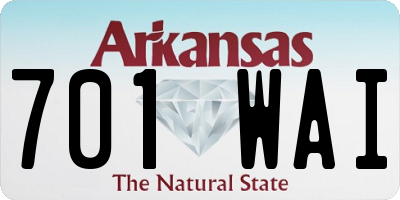 AR license plate 701WAI