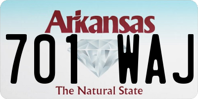 AR license plate 701WAJ