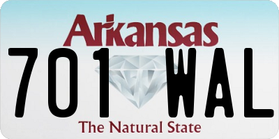 AR license plate 701WAL
