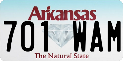 AR license plate 701WAM