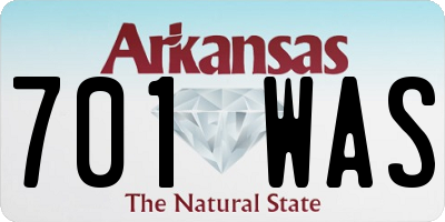 AR license plate 701WAS
