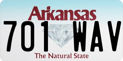 AR license plate 701WAV