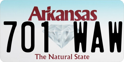 AR license plate 701WAW