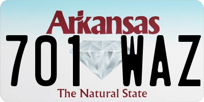 AR license plate 701WAZ