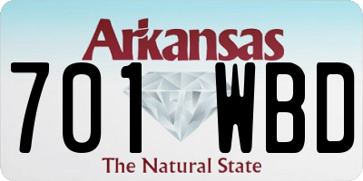 AR license plate 701WBD
