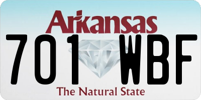 AR license plate 701WBF